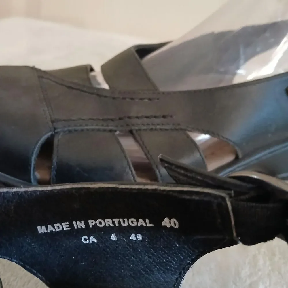 Dansko Black Leather Closed Toe Slingback Sandals 40 Boho Gorpcore Granola Basic